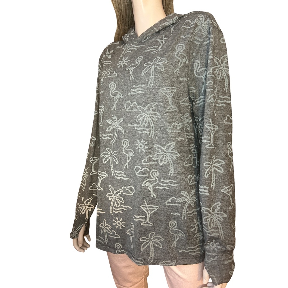 Chubbies Pullover Hoodie Reflective Flamingo Palm Tree Cocktail Glass UNISEX - Picture 5 of 10